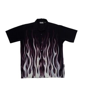 Dragonfly Y2K Men's Black Flame Shirt